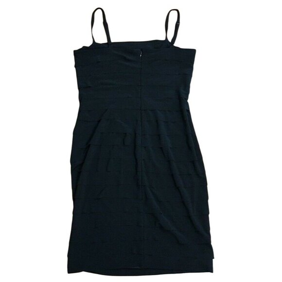 Little Black Evening Dress Evan Picone Tier Straps Mid Thigh Length Size 8 u - Picture 12 of 12